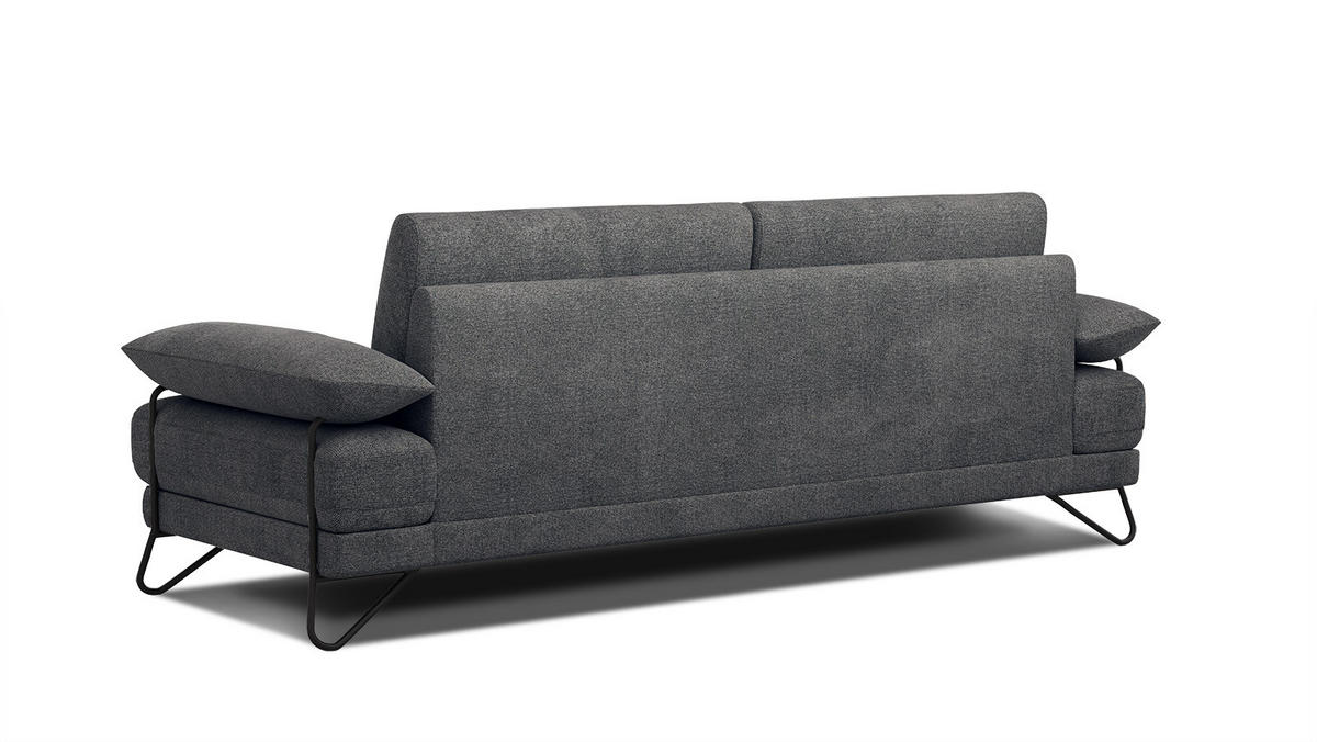 SOFA LORI 3-Sitzer, dunkelgrau - Dunkelgrau/Schwarz, Holzwerkstoff/Textil (245/87/96cm) - Courtois Laville