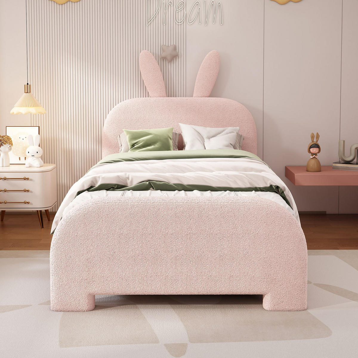 KINDERBETT 90/200 cm in Rosa mit Zwei Schubladen - Pink, Holz/Textil (90/200cm) - KOMHTOM