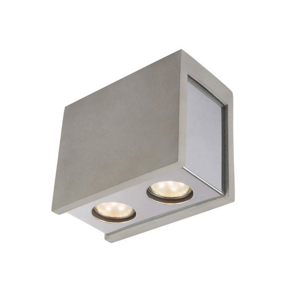 DECKENLEUCHTE Metall Beton Grau 2 Flammig 3er Set - Grau, Stein (18/10/14.7cm) - Globo Lighting