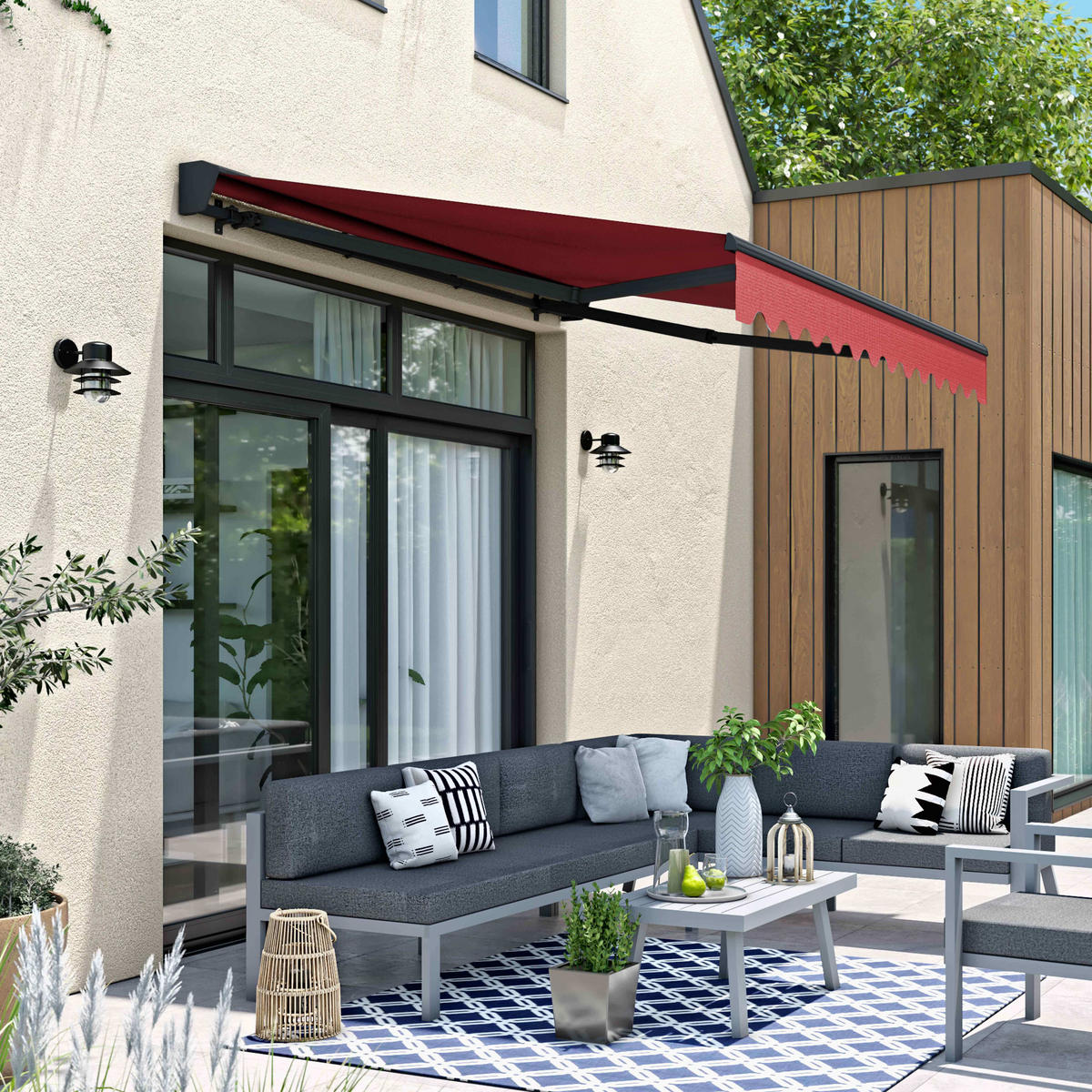 MARKISE 2,50x2m, Rot - Rot, Metall (200/1/250cm) - Oviala