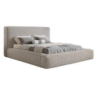 POLSTERBETT Boucle 180x200 Karano, Dicker Schaum, Bettkasten, Hellgrau - Hellgrau, Holz/Textil (180/200cm) - Emporius
