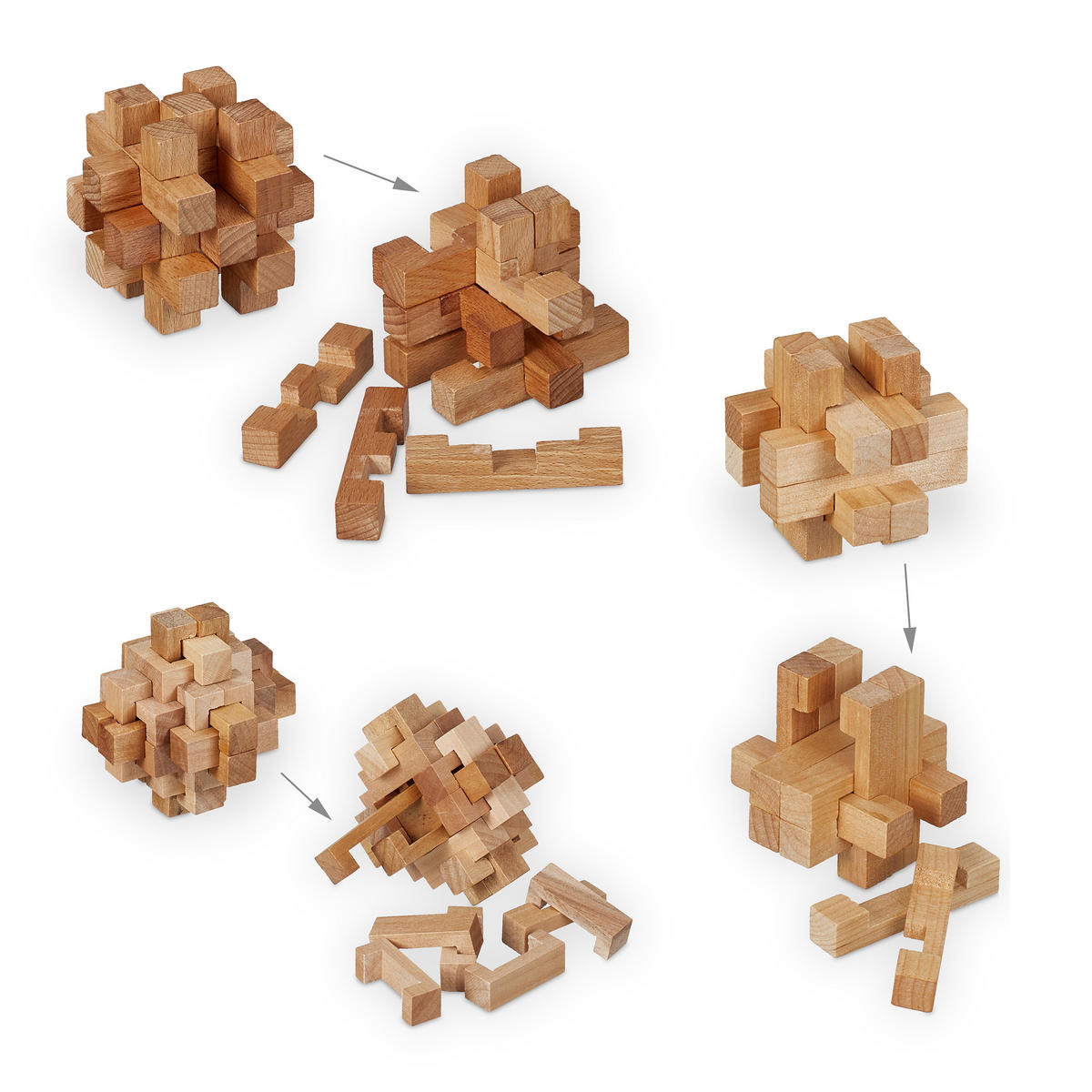 KNOBELSPIELE - Hellbraun, Holz (26.5/18.5cm) - Relaxdays