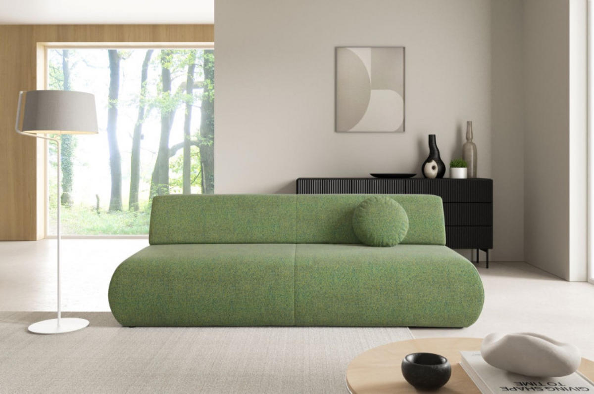 SITZSOFA Grün PENTI Mit Schlaffunktion Bez Armlehnen - Grün, Textil (214/74/100cm) - Sepro Meble