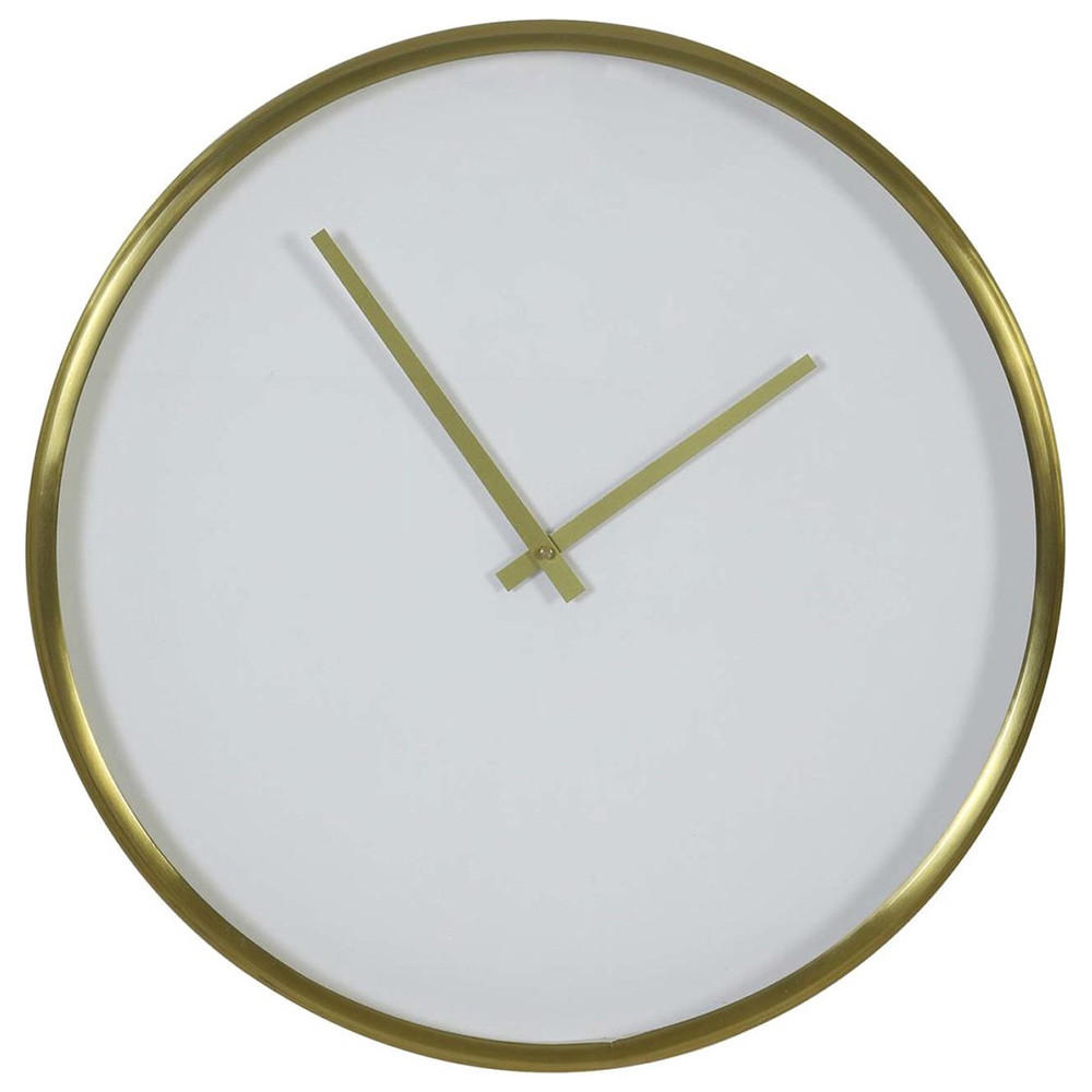 WANDUHR SEPONI Ø41, Weiß-Bronze - Weiß, Metall (41/41/5cm) - Light & Living