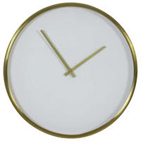 WANDUHR SEPONI Ø41, Weiß-Bronze - Weiß, Metall (41/41/5cm) - Light & Living