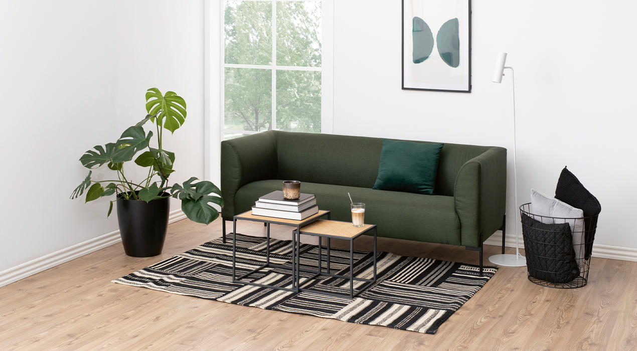 Zweisitzer Sofa in dunkelgrünen modernen Stil