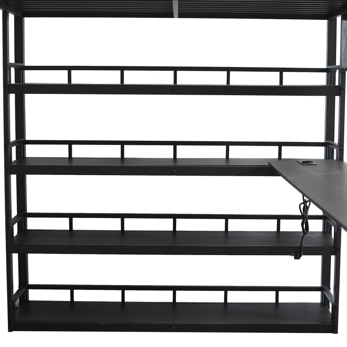 HOCHBETT Eisen Spanplatte 140/200 cm Schwarz - Schwarz, Holz/Metall - Raumix