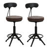 BARHOCKER 2er-Set mit Lehne Sitzhöhe 51-73cm Kunstleder Metall Braun-Schwarz höhenverstellbar - Dunkelbraun, Kunststoff (45/101/45cm) - PROREGAL