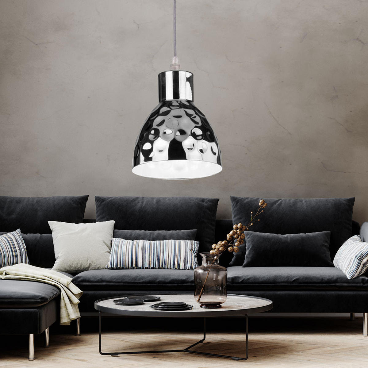 LED HÄNGELEUCHTE Chrom Silber - Silberfarben, Metall (15/100/100cm)