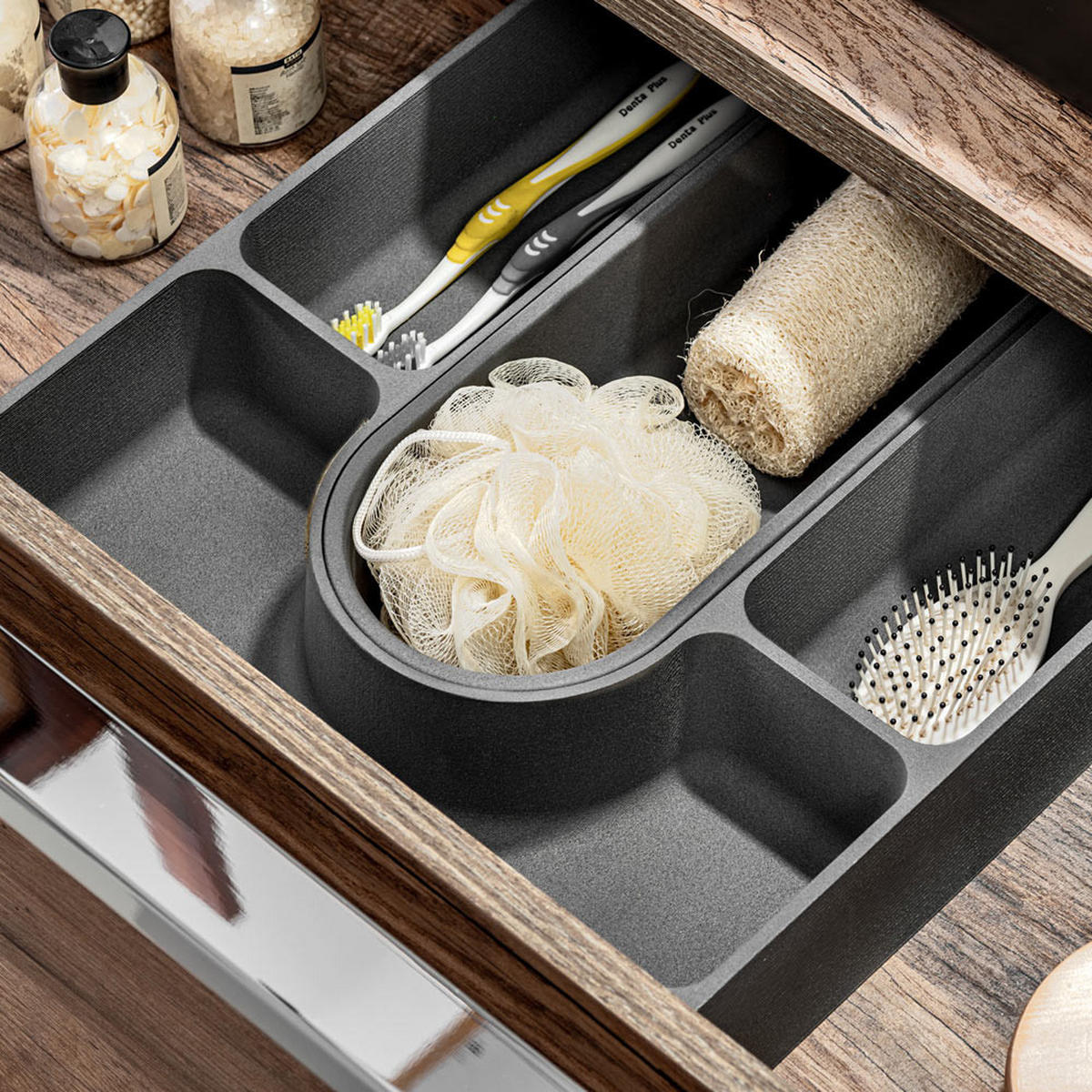 BADMÖBEL-SET TLG. Puebla-56 - Braun, Holzwerkstoff (80/49/46cm) - Lomado