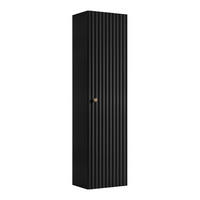 BADEZIMMER-HOCHSCHRANK: Schwarz / Griffe Gold, 35 x 27 x 136 cm - Goldfarben/Schwarz, Holzwerkstoff (35/136/27cm) - 3XE LIVING