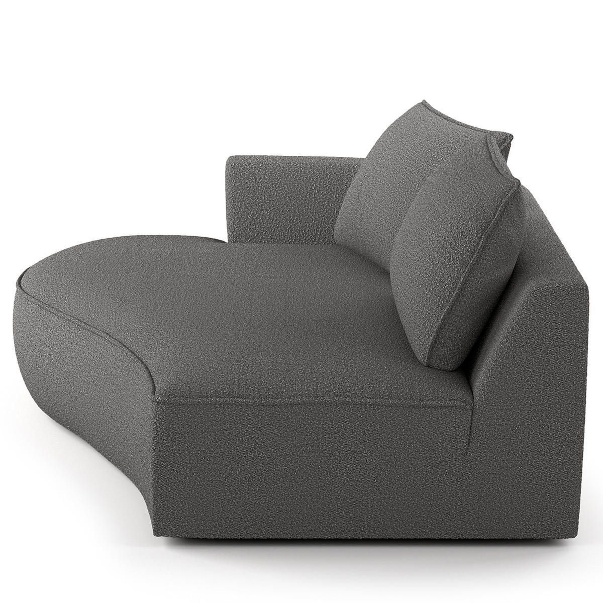 OTTOMANE - modular - Schwarz/Grau, Kunststoff/Textil (196/82/146cm) - home24