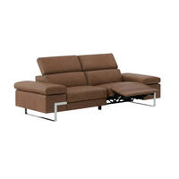 3-SITZER Sofa Opera Echtleder mit 1 x Relaxfunktion Cognacbraun - Cognac, Leder/Metall (223/75/109cm)