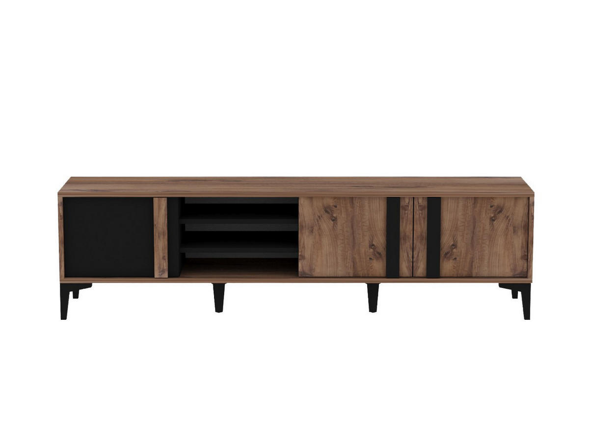TV-MÖBEL Mengu Kiefer Atlantik-Anthrazit - Anthrazit/Kieferfarben, Holz (180/50/40cm) - Habitat Garten