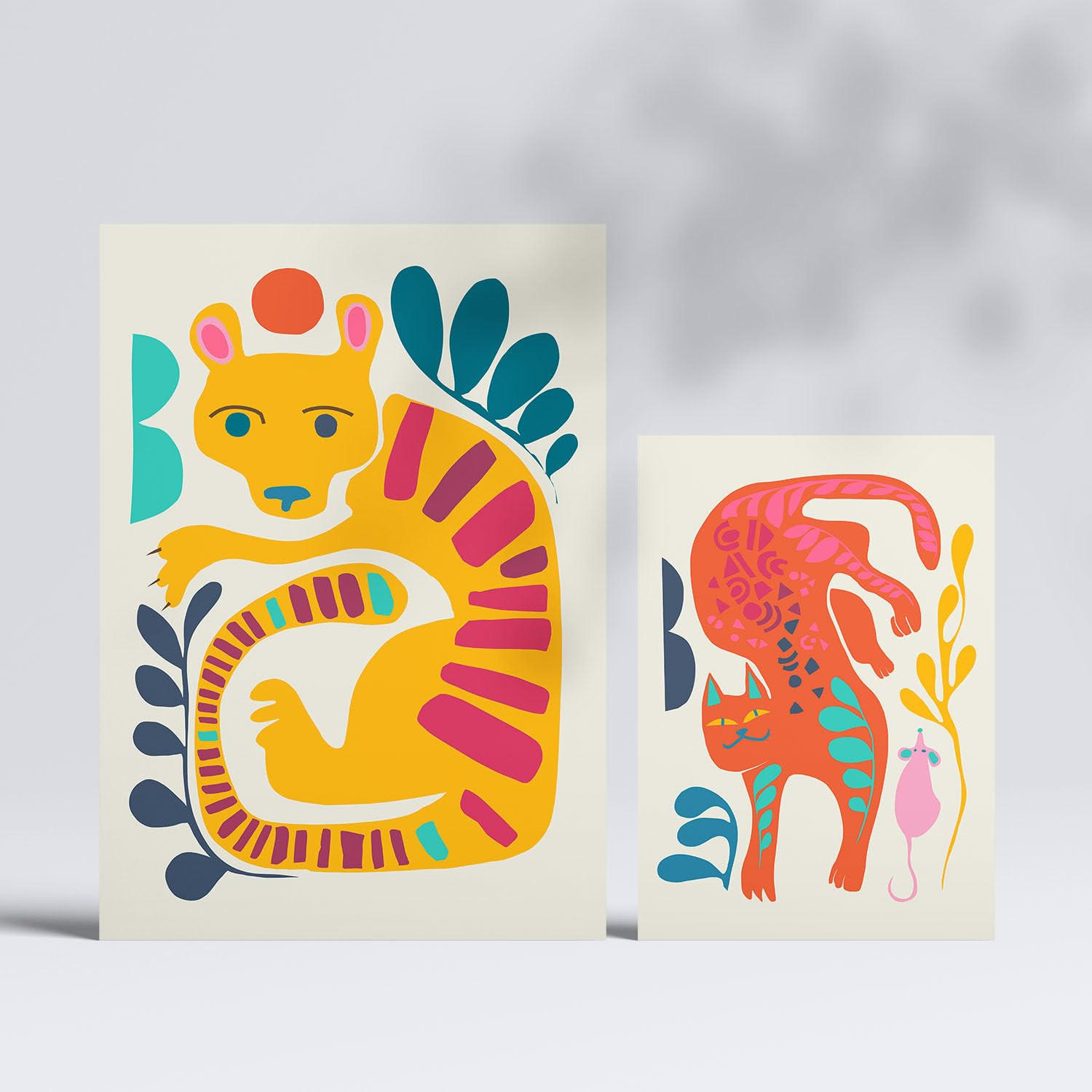 POSTER Set Mit 6 Linienrasse 2 In Tiere Zusammenfassungen A3 & A4 Rahmenlos - Klar, Papier (29/3cm) - Nacnic