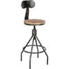 BARHOCKER Holz antik silber - Silberfarben, Holz/Metall (41/96/41cm) - CLP