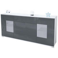 SIDEBOARD Grömitz Grau Hochglanz - Grau, Holzwerkstoff (166.5/75.5/35cm) - Vladon