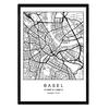 POSTER Basel Stadtkarte – Nordisch A3 Rahmenlos - Klar, Papier (29.7/5/42cm) - Nacnic