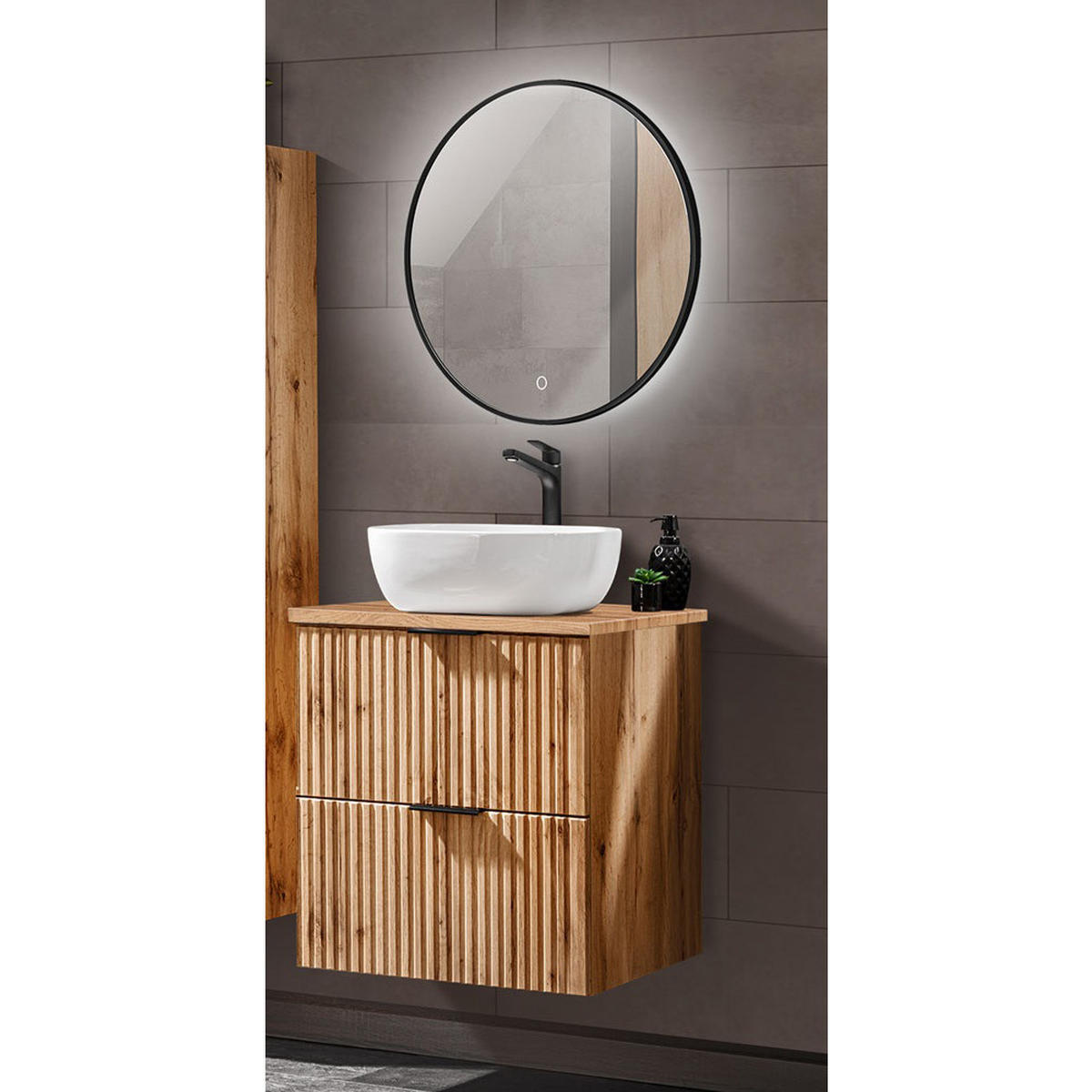 BADMÖBEL-SET 2-TLG. Adelaide-56 - Braun, Holzwerkstoff (61/200/47cm) - Lomado