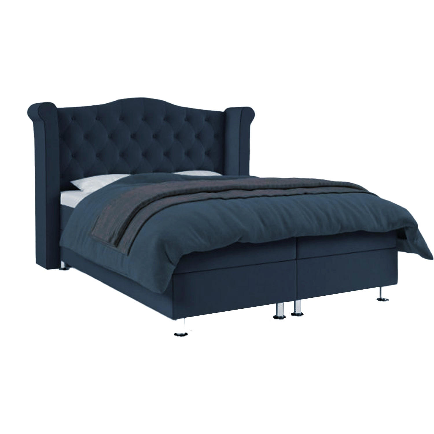 BOXBETT Saturn Bonellfederkern inkl. 7-Zonen Topper T-30 - BOXBETT mit Bettkasten, mit Lieferung - Blau, Holz/Holzwerkstoff (140/200cm) - Best For Home