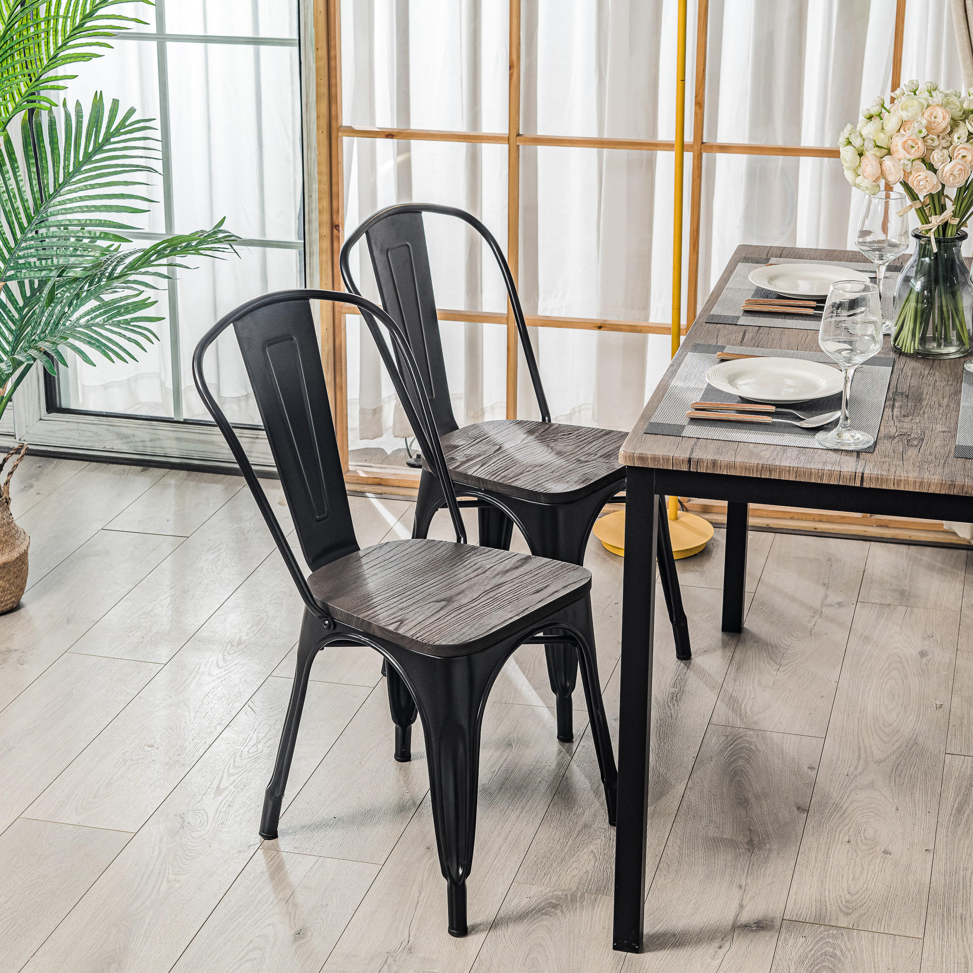 Thumbnail - Nordlys Stuhl, Schwarz, Holz, 44x82.5x55 cm, Esszimmer, Stühle, Esszimmerstühle, Vierfußstühle