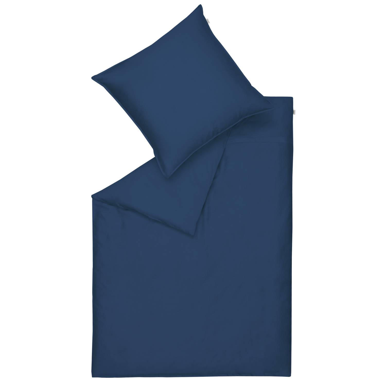 WENDEBETTWÄSCHE SW-PURE Satin 200/200 cm  - Dunkelblau, Basics, Textil (200/200cm) - Schöner Wohnen