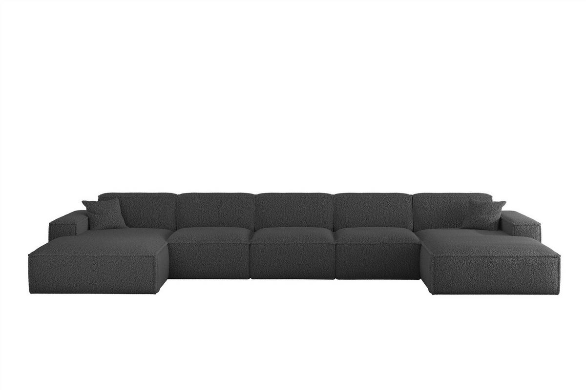 WOHNLANDSCHAFT Celes Premium Xl Sven - Dunkelgrau, Holzwerkstoff/Textil (462/73/165cm) - Fun Möbel