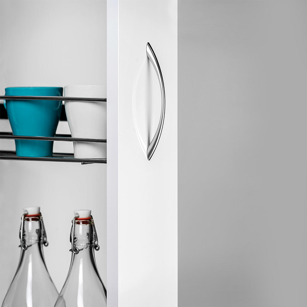 MÖBELGRIFFE Bombay, L160mm, 128mm Achsenabstand, Zamak, Nickel satiniert 20er-set - Silberfarben, Kunststoff (14/3/20cm) - EMUCA