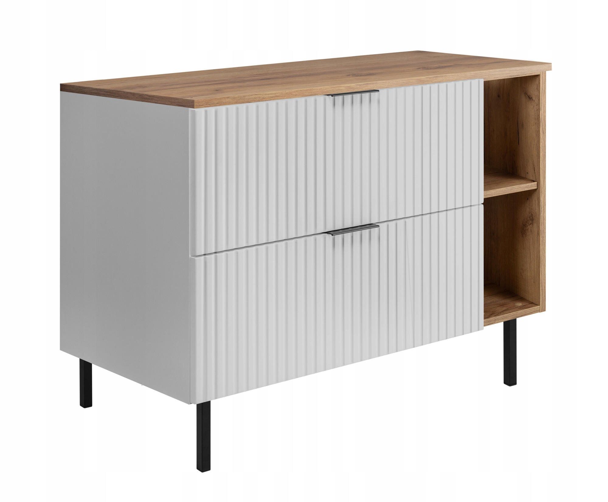 WASCHBECKUNTERSCHRANK FLOW + Platte Eiche Craft 100/57/46 cm - Eichefarben, Holzwerkstoff (100/57/46cm) - Rodan