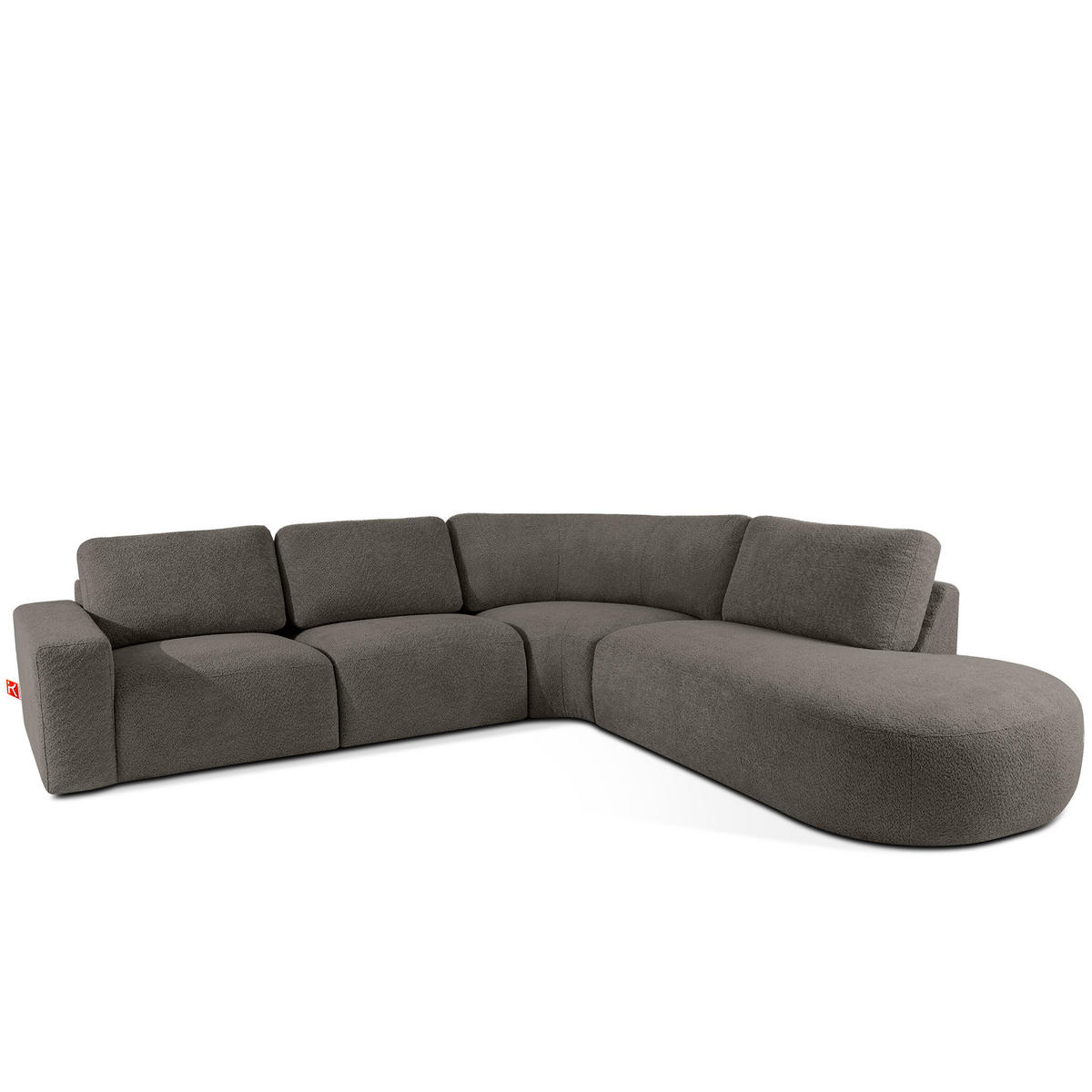 ECKSOFA RECHTS ZUCCO, Dunkelbraun - Dunkelbraun, Holz/Holzwerkstoff (304/293cm) - KONSIMO®