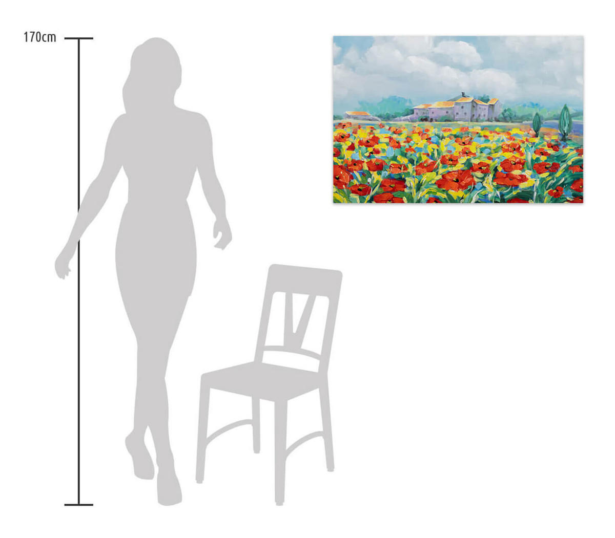 RUČNE MAĽOVANÝ AKRYLOVÝ OBRAZ 93/63 cm, viacfarebný, prírodný a botanický motív - viacfarebná, drevo/textil (93/63cm) - KUNSTLOFT