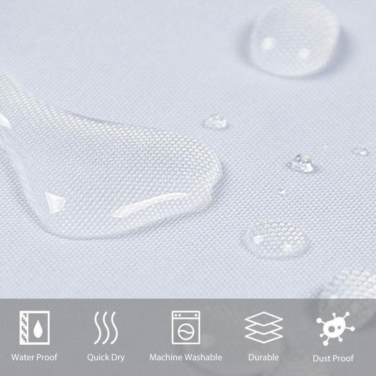 DUSCHVORHANG Textil Weiß 100 x 200 cm - Weiß, Textil (100/200cm)