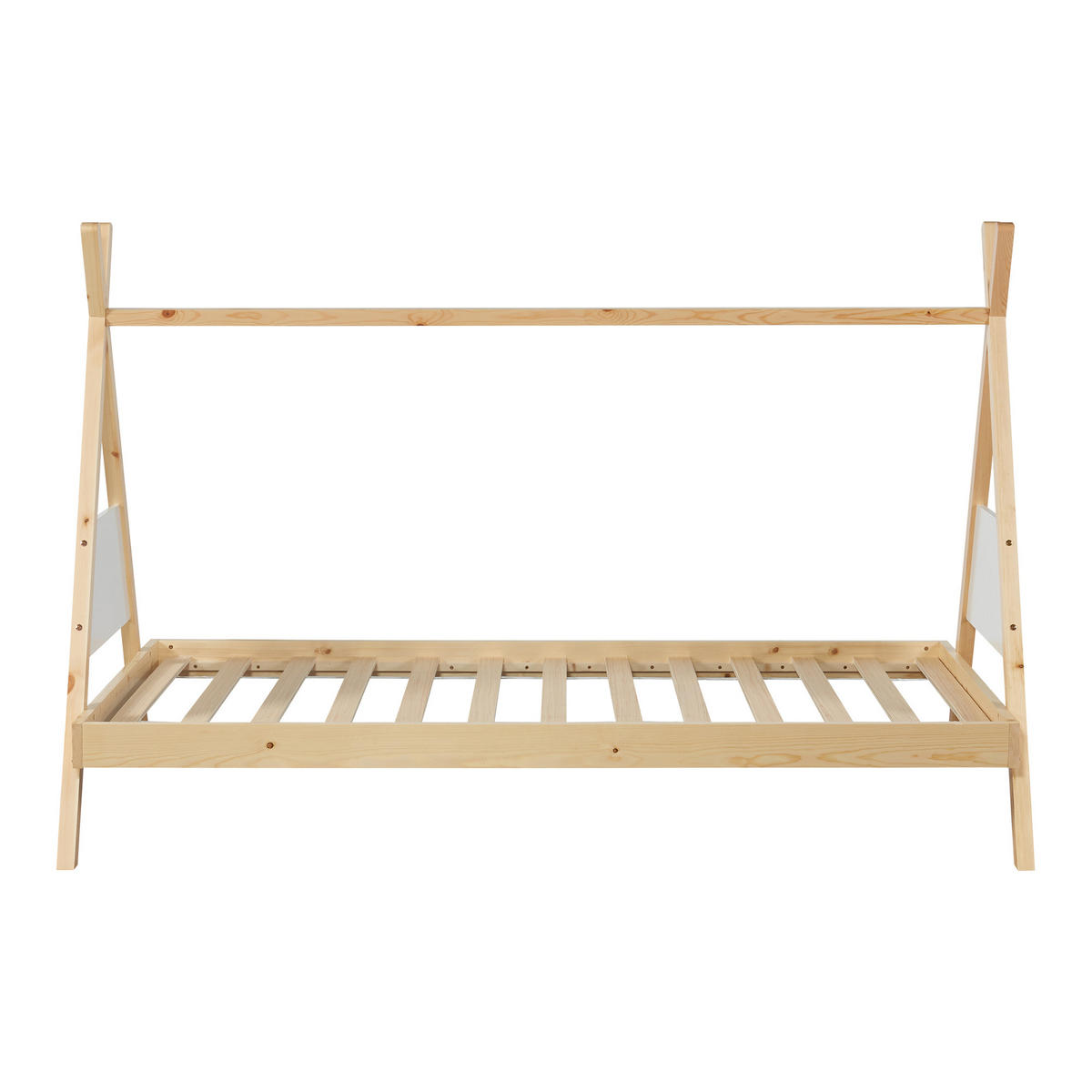 KINDERBETT Siikajoki mit Matratze - Naturfarben, Holz/Textil (90/200cm) - [en.casa]