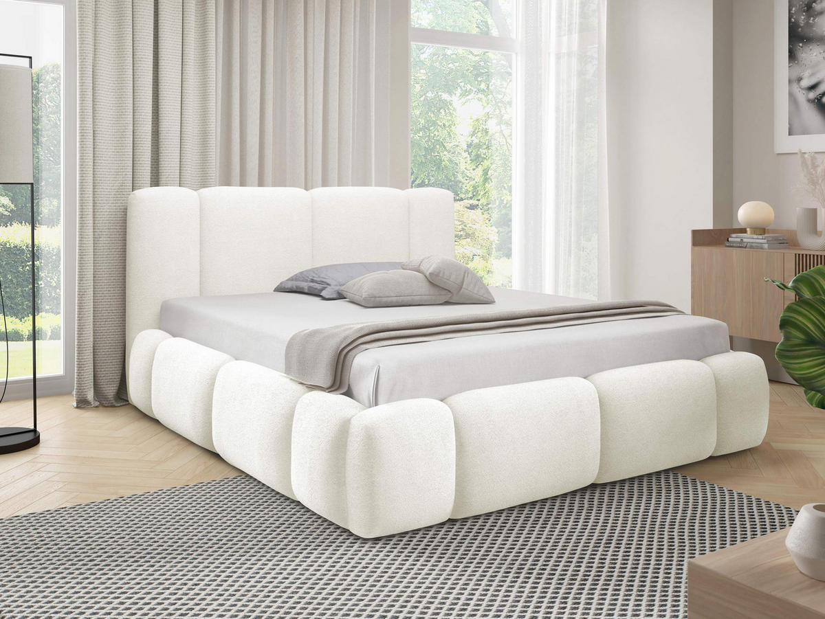 POLSTERBETT Bianco Boucle - Creme, Holz/Textil (140/200cm) - MIRJAN24
