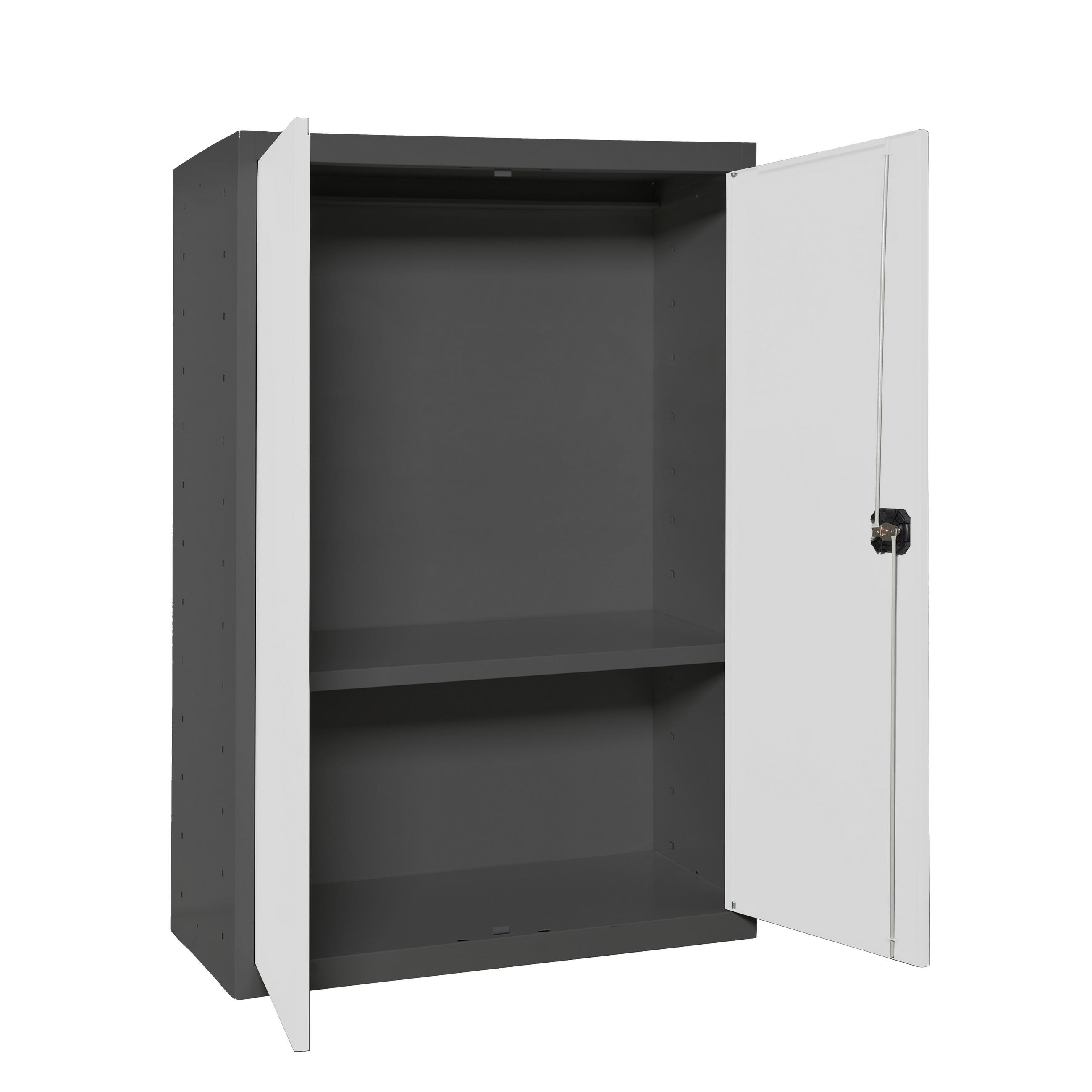 STAHLSCHRANK Amego HxBxT 90x80x40 cm 1x Fachboden Weiß-Anthrazit - Weiß, Metall (80/90/40cm) - PROREGAL