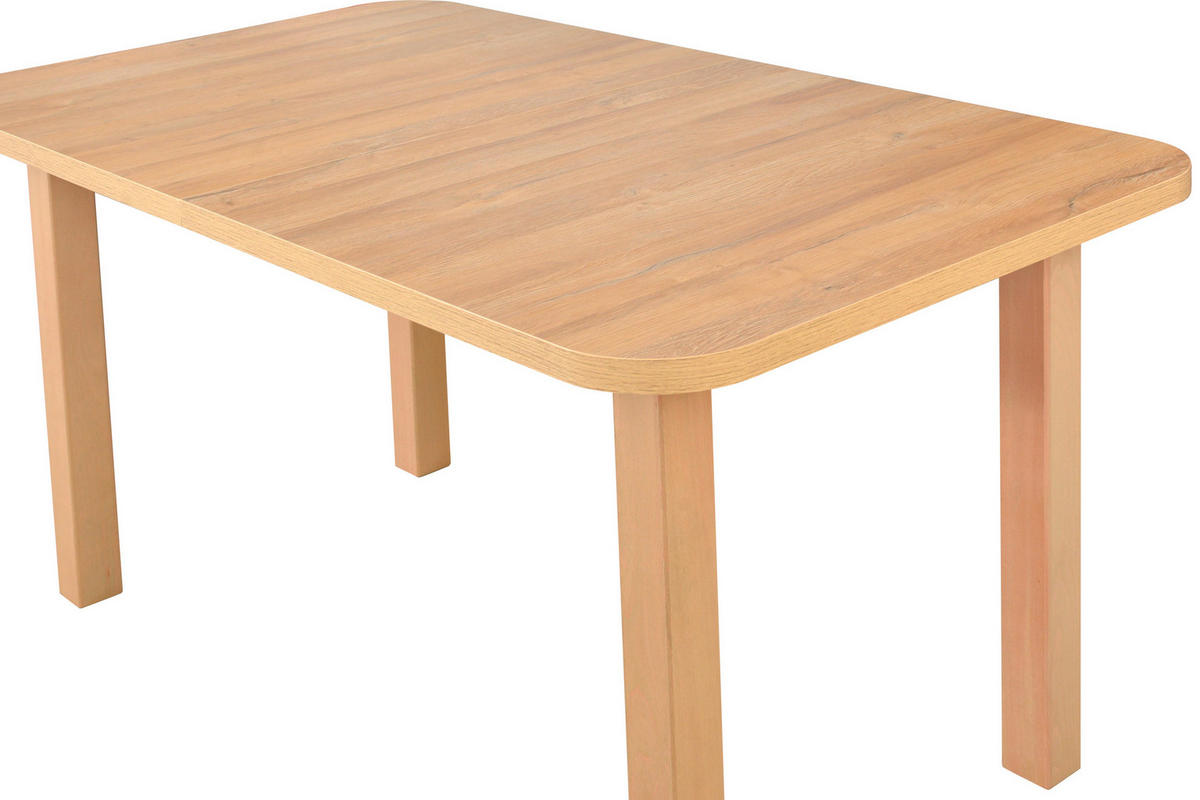 ESSTISCH Wenus 2, 140-180/80 cm, grandson - Birkefarben, Holz (80/140/76cm) - Leaf Design