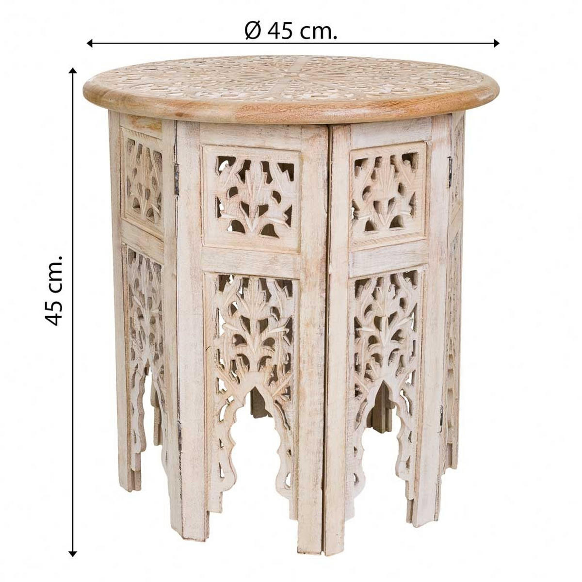 TISCH aus Holz, weiß, 45cm - Weiß, Holz (45/45/45cm) - Wanderlust