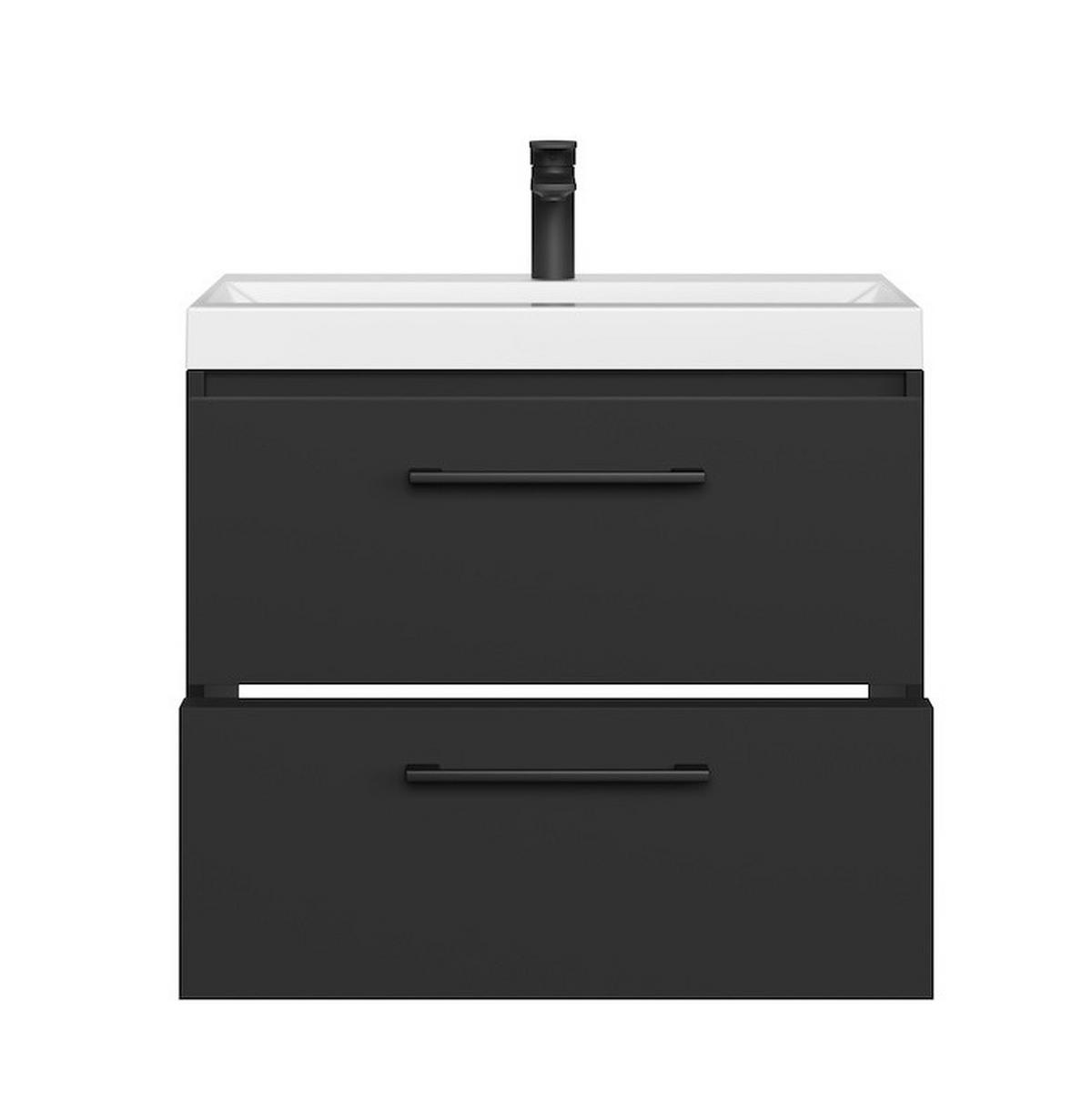 BADMÖBEL-SET Florence 2 Teile Schwarz Matt - 60 x 35 x 51 cm - Schwarz, Holz (60/51/35cm) - Badplaats