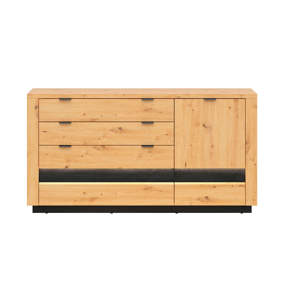 SIDEBOARD Glenn Holz und Schwarz - Schwarz, Holzwerkstoff (161/85/42cm) - Petits-meubles