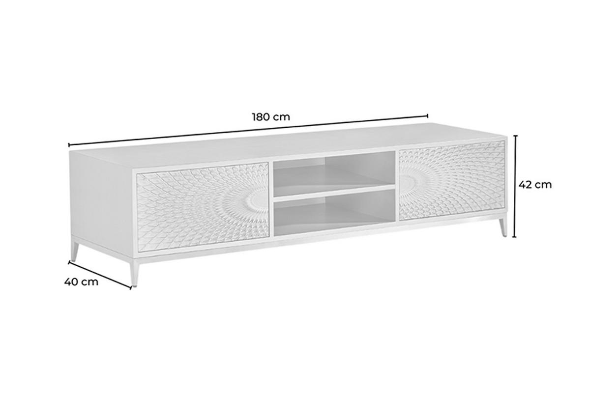 LOWBOARD LAGO Grün Holz - Goldfarben/Grün, Holz/Metall (180/42/40cm) - KAWOLA