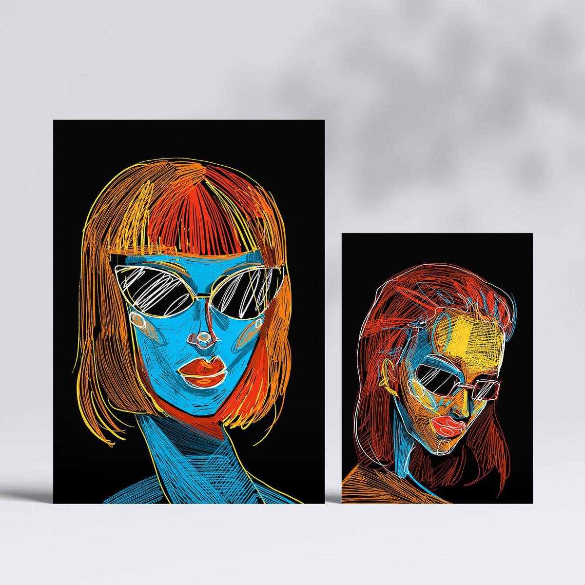 POSTER Set Mit 6 Schönheitstöne 3 In Weibliche Zusammenfassung Ästhetische Dekorative Gemälde Für Ihr Wohnzimmer Zuhause A3 & A4 Rahmenlos - Klar, Papier (29/3cm) - Nacnic