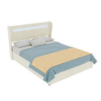 LED-POLSTERBETT 140x200 cm in Beige mit farbwechselnder LED-Beleuchtung - Beige, Textil (140/200cm) - IVMEU