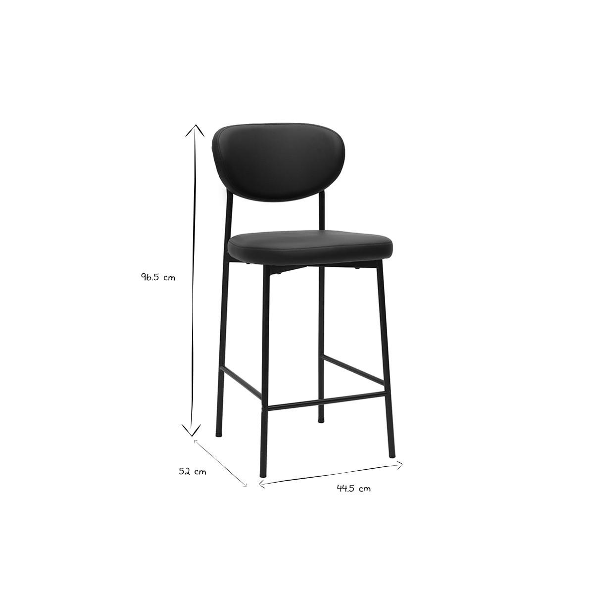 BARHOCKER H65 cm (2er-Set) BREKA - Schwarz, Kunststoff (52/96.5/44.5cm) - Miliboo