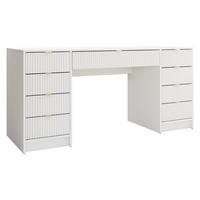 SCHREIBTISCH Tireno Bis - Goldfarben/Weiß, Holzwerkstoff/Metall (55/154/76cm) - MIRJAN24