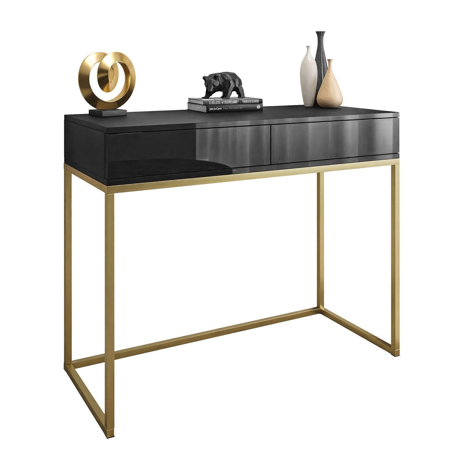Lookway Konsole Schwarz Hochglanz 100x81x42 cm
