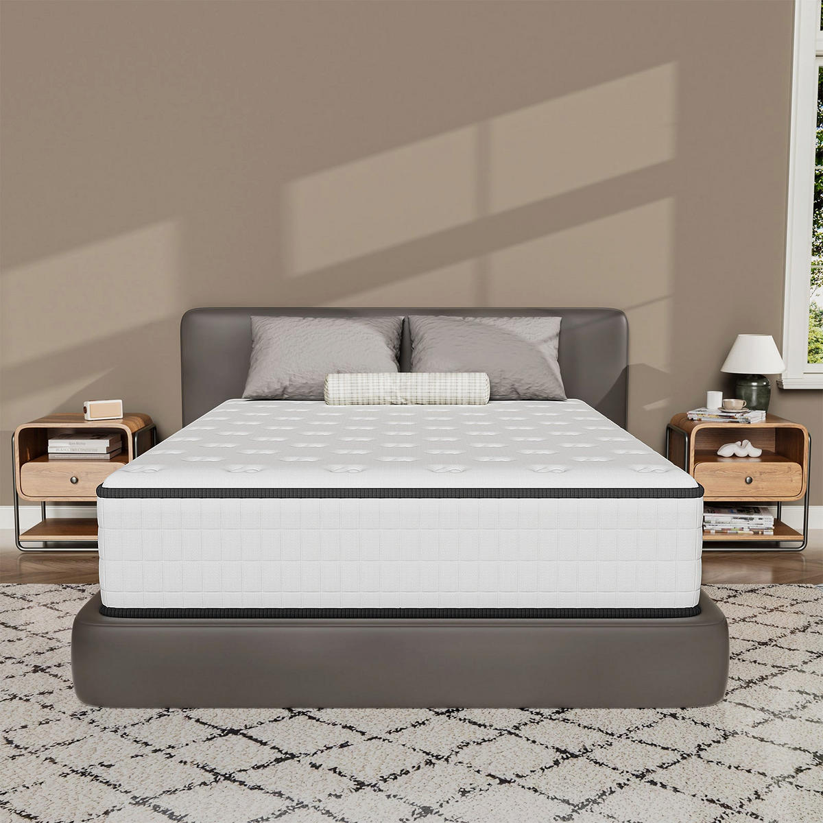 SCHAUMSTOFFMATRATZE 180/200 cm, Höhe ca.: 30 cm, beidseitig verwendbar - Weiß, Textil (180/200cm) - DEWINNER