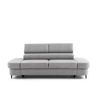 2-SITZER-SOFA PRIAM 206 cm Velours Hellgrau - Hellgrau/Schwarz, Holz/Textil (206/95/102cm) - Muffo