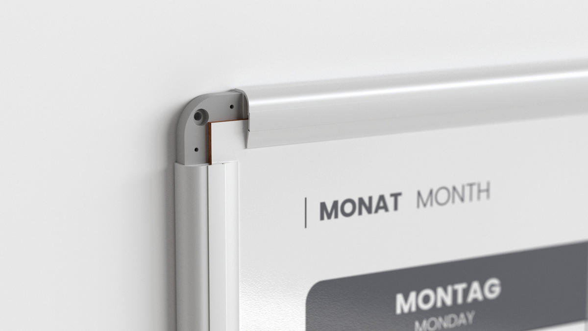 MAGNETISCHER Monatsplaner 120x90cm für Monatsplanungen - Weiß, Metall (120/90/1.8cm) - ALLboards