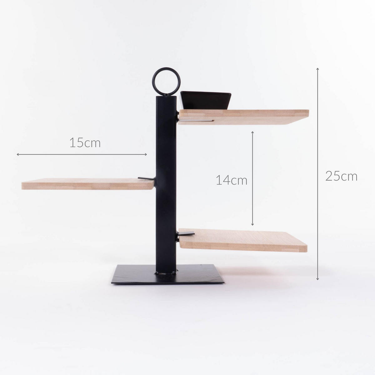 ETAGERE für Servieren von Snacks Schwarz 15,5/14/27 cm - Schwarz, Naturmaterialen (1/27cm) - Excellent Houseware