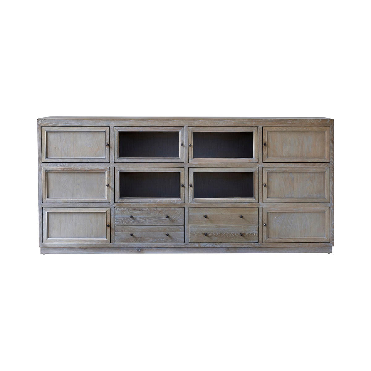 SIDEBOARD Pablo Grau aus Eiche - Grau, Holz (220/100/50cm) - Tikamoon